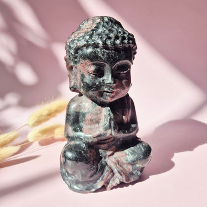 Edelstein Rosenquarz Buddha 5cm