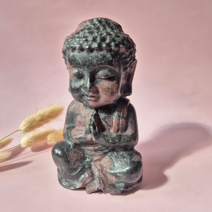 Edelstein Rosenquarz Buddha 5cm