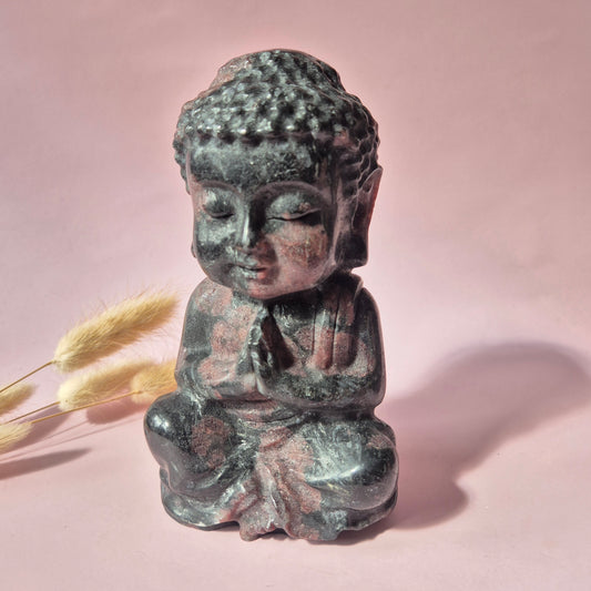 Gemstone Rose Quartz Buddha 5cm