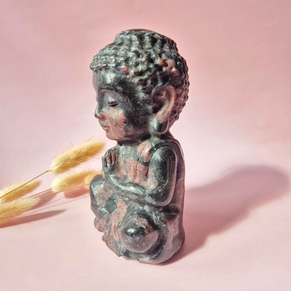 Edelstein Rosenquarz Buddha 5cm