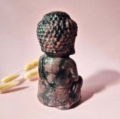 Edelstein Rosenquarz Buddha 5cm