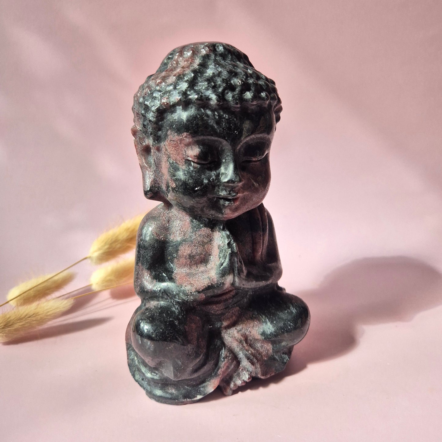 Edelstein Rosenquarz Buddha 5cm