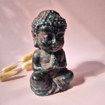 Edelstein Rosenquarz Buddha 5cm