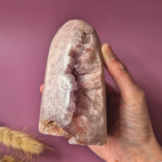 XL A+ Edelsteen Druzy Pink Amethist Geode Freeform van 1051gram Statement Piece