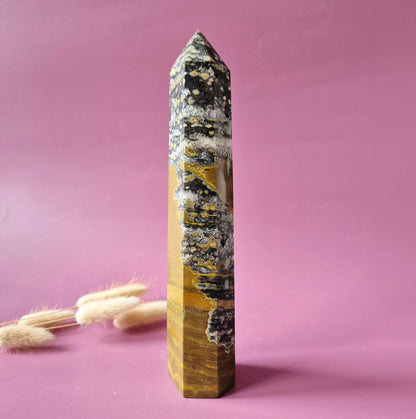 XL Druzy Oceaan Jaspis Edelsteen toren A+ Kwaliteit - Ocean Jasper 658g (22cm)