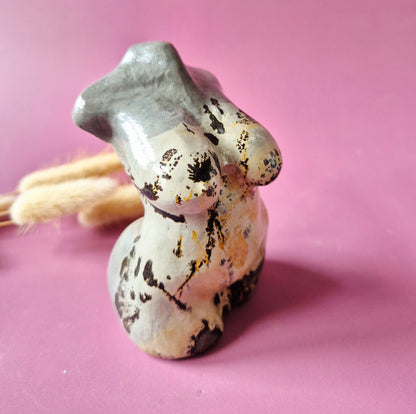 Edelsteinbüste einer Frau (8 cm) - Rosenquarz