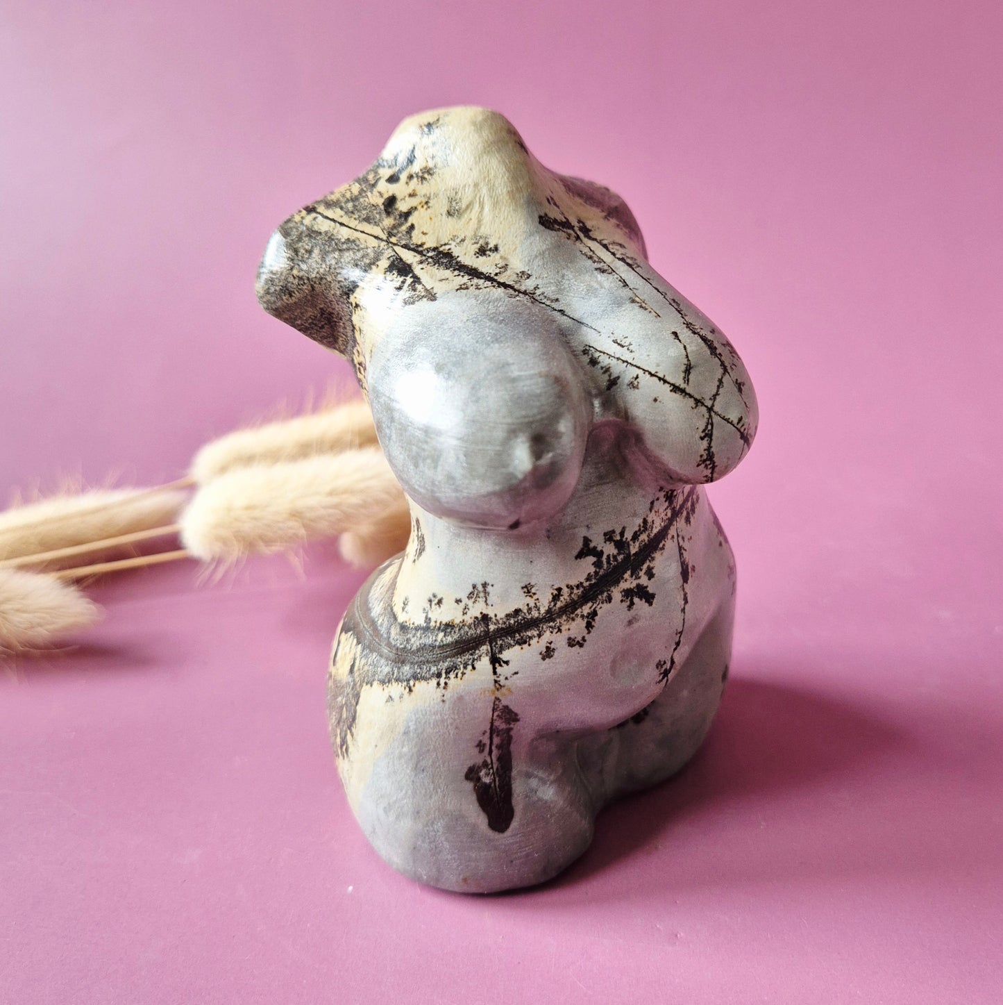 Edelsteinbüste einer Frau (8 cm) - Rosenquarz