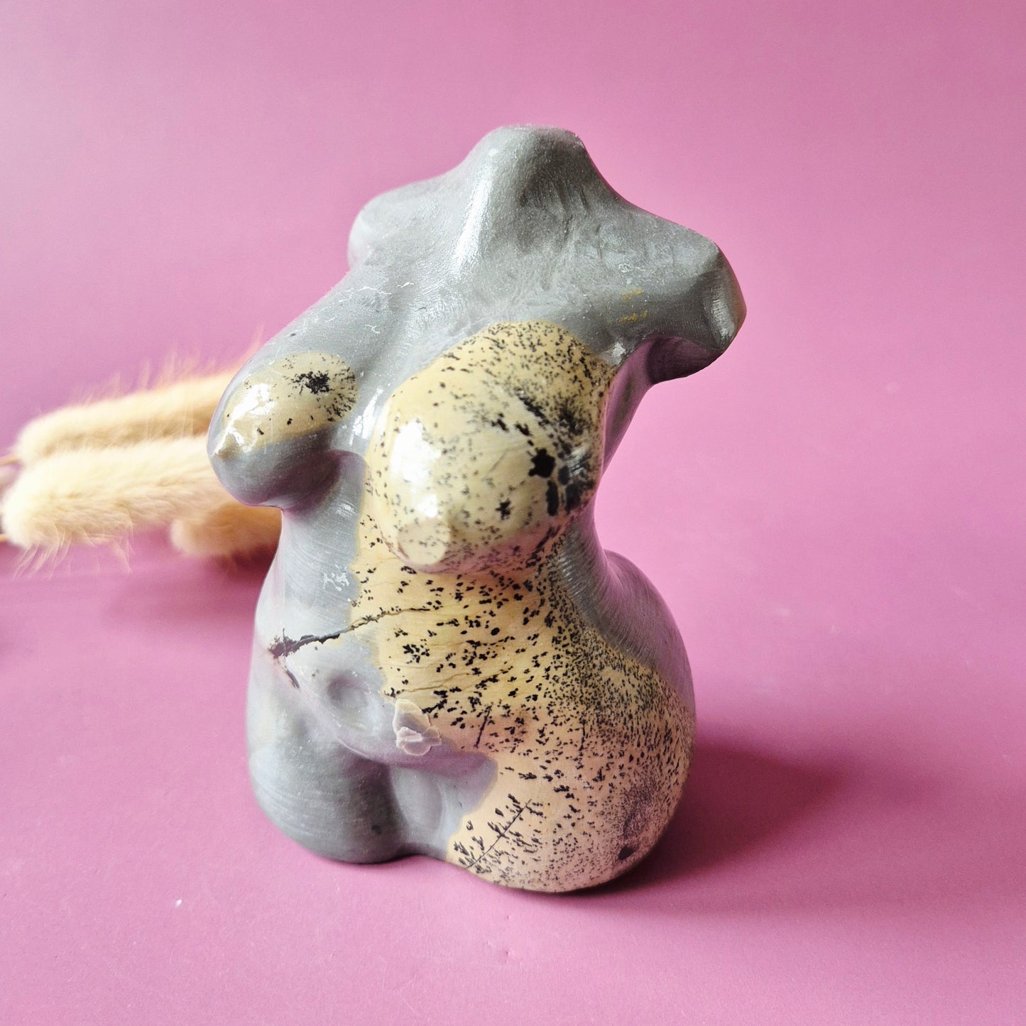 Edelsteinbüste einer Frau (8 cm) - Rosenquarz