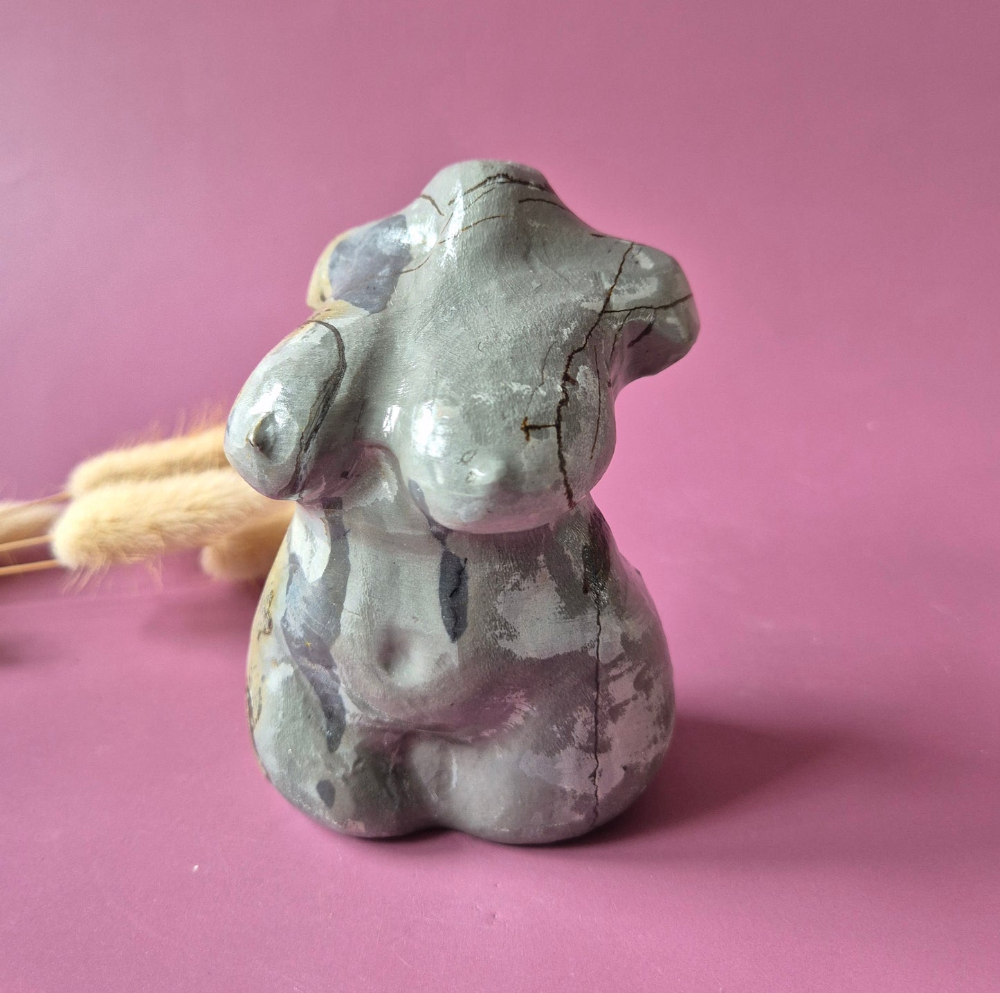Edelsteinbüste einer Frau (8 cm) - Rosenquarz