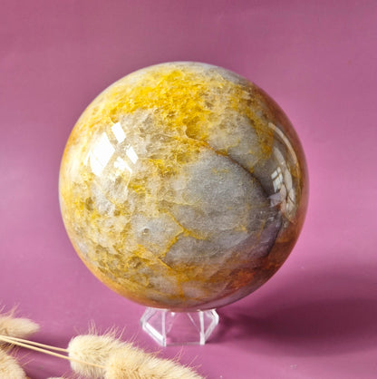 Kristall Edelstein Kugel Moosachat Druzy Kugel 90mm 971g