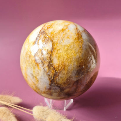 Crystal Gemstone Ball Moss Agate Druzy sphere 85mm - #1 834g
