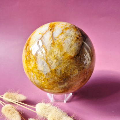 Crystal Gemstone Ball Moss Agate Druzy sphere 85mm - #1 834g
