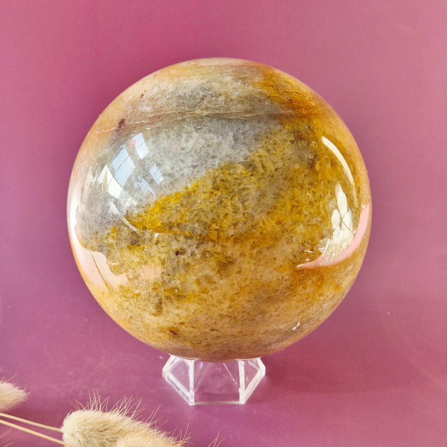 Crystal Gemstone Ball Moss Agate Druzy sphere 85mm - #1 834g