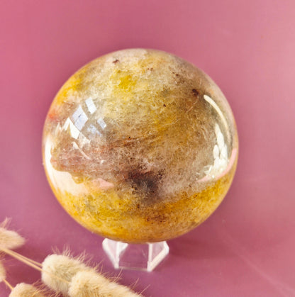 Crystal Gemstone Ball Moss Agate Druzy sphere 85mm - #1 834g