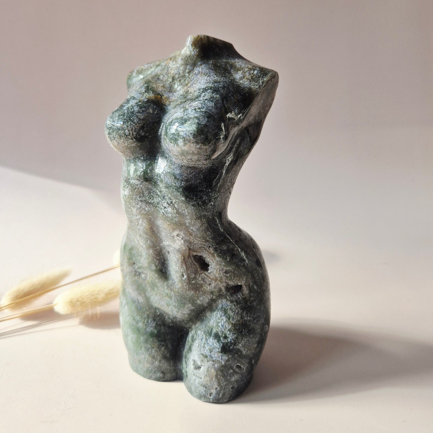 Edelsteinbüste einer Frau (8 cm) - Rosenquarz