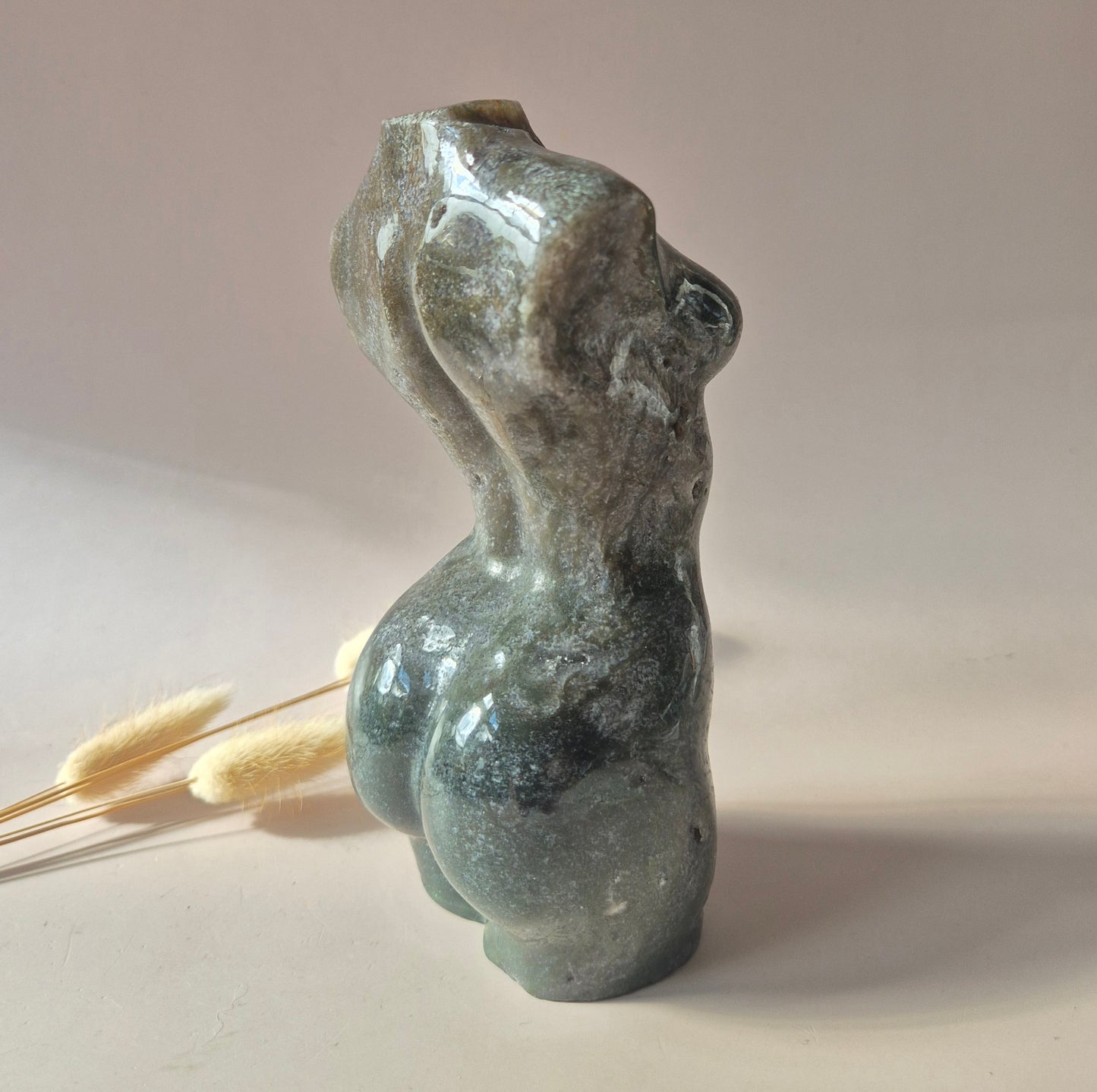 Edelsteinbüste einer Frau (8 cm) - Rosenquarz