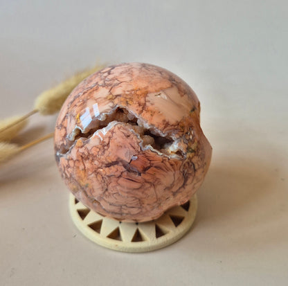 Kristall-Edelstein Druzy Petal Achat Kugel 55mm – Einzigartiges Kunstwerk von Mutter Erde