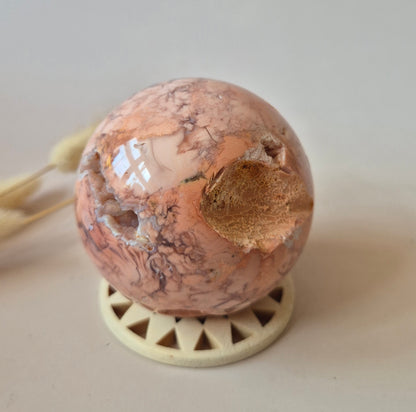 Kristall-Edelstein Druzy Petal Achat Kugel 55mm – Einzigartiges Kunstwerk von Mutter Erde