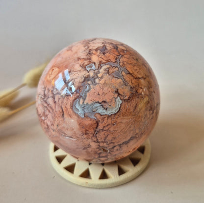 Kristall-Edelstein Druzy Petal Achat Kugel 55mm – Einzigartiges Kunstwerk von Mutter Erde