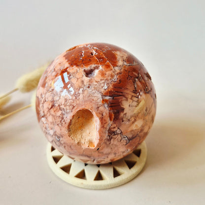 Kristall-Edelstein Druzy Petal Achat Kugel 55mm – Einzigartiges Kunstwerk von Mutter Erde