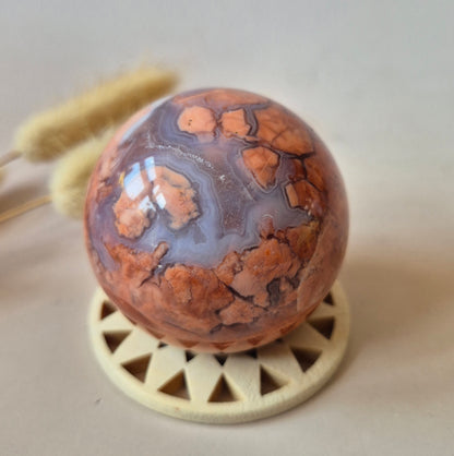 Kristall-Edelstein Druzy Petal Achat Kugel 55mm – Einzigartiges Kunstwerk von Mutter Erde