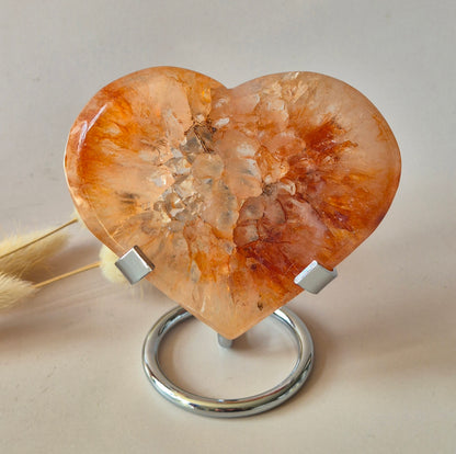 Edelstein Karneol Druzy Herz auf Ständer Nr. 1 124 g – Leidenschaft, Kraft &amp; funkelnde Energie