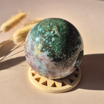 Crystal Gemstone Ball Moss Agate Druzy sphere 85mm - #1 834g