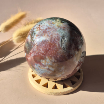 Crystal Gemstone Ball Moss Agate Druzy sphere 85mm - #1 834g