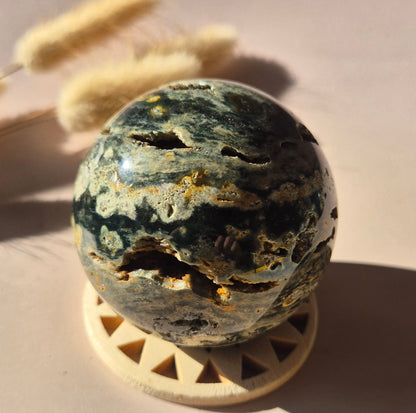Kristall Edelstein Kugel Moosachat Druzy Kugel 82mm 700g