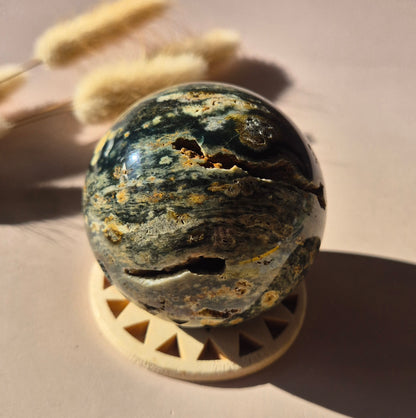 Kristall Edelstein Kugel Moosachat Druzy Kugel 82mm 700g