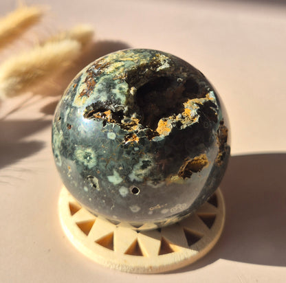 Kristall Edelstein Kugel Moosachat Druzy Kugel 82mm 700g