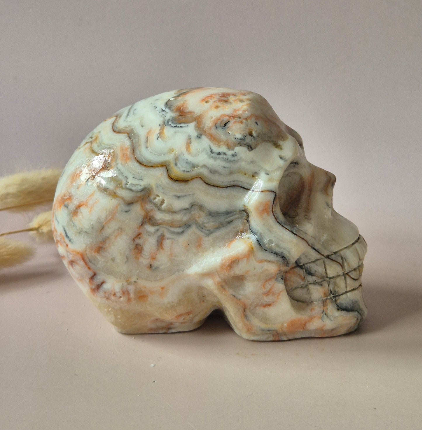 Edelsteinschädel Candy Fluoritschädel #8 | 374g – 7,5x6x5cm