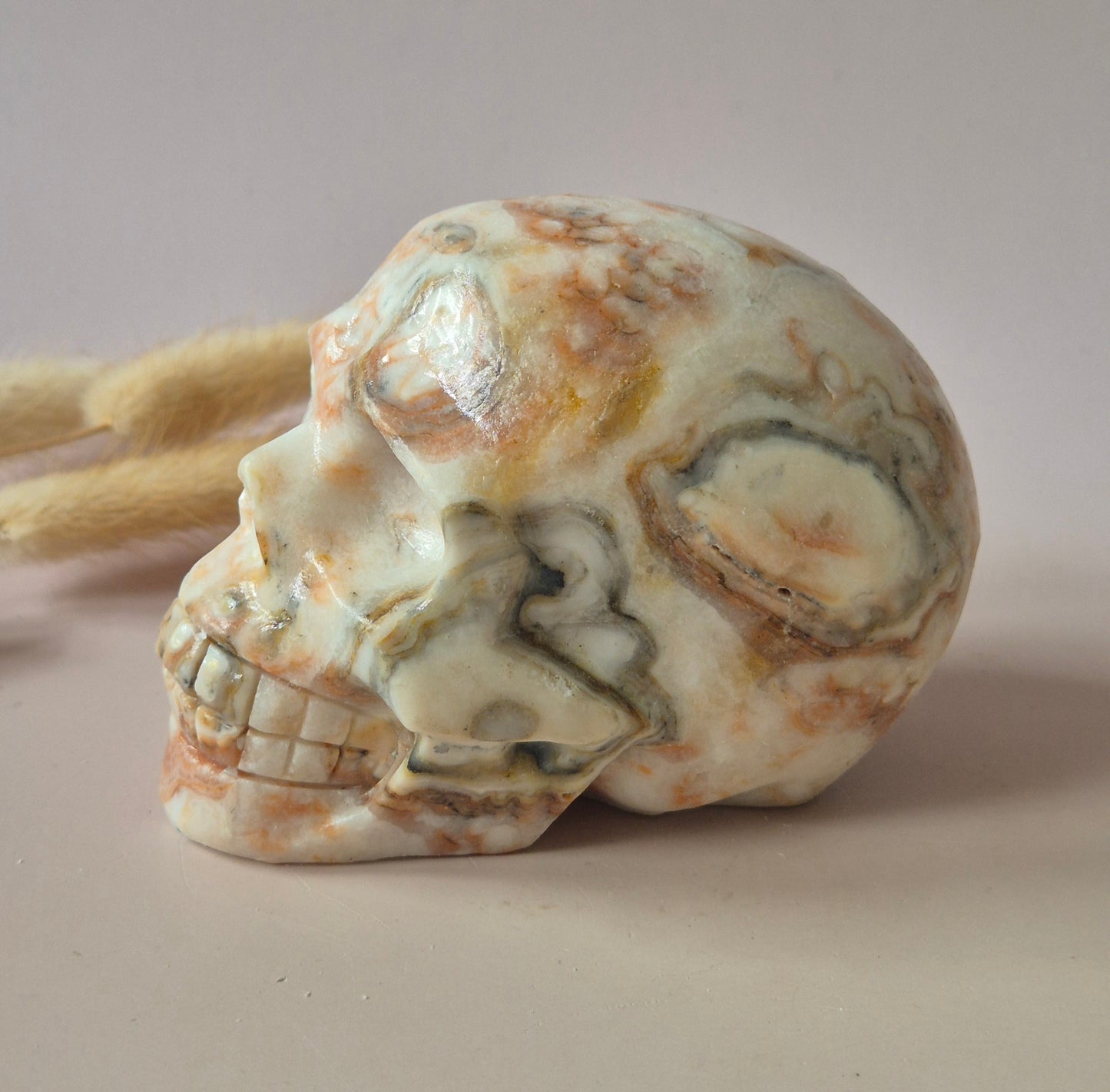Edelsteinschädel Candy Fluoritschädel #8 | 374g – 7,5x6x5cm