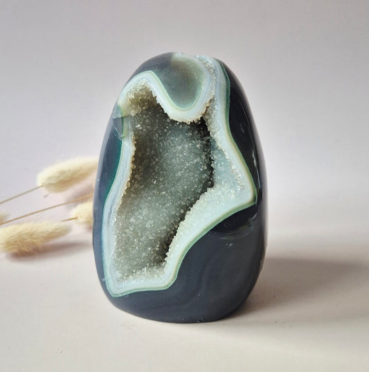 Druzy Agate - Teardrop Drop Standing Gemstone Crystal - C. 158gram