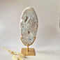 Roze Amethist Schijf op Standaard 2360g | XXL Druzy Crystal Decor & Edelsteen Display