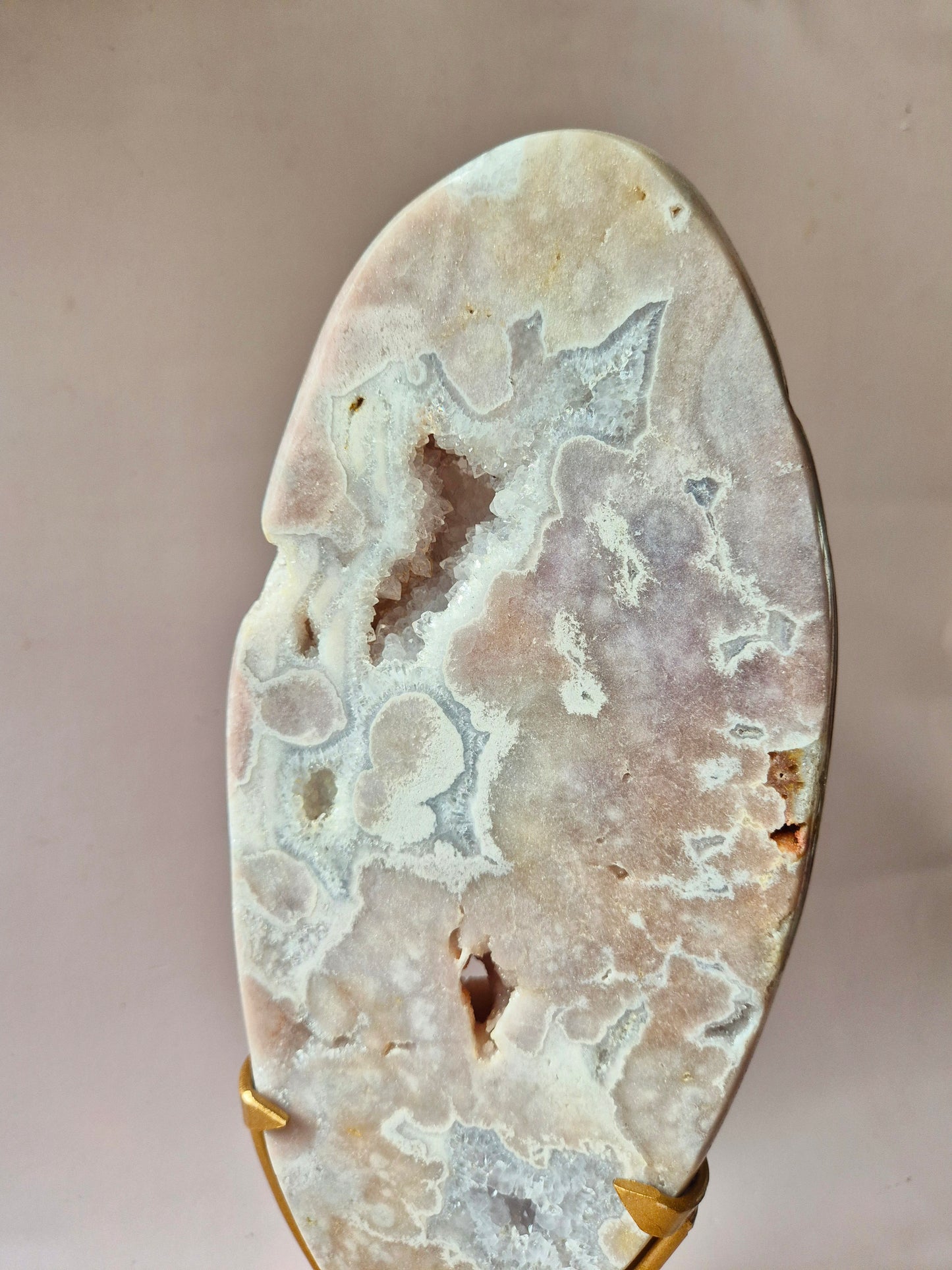 Roze Amethist Schijf op Standaard 2360g | XXL Druzy Crystal Decor & Edelsteen Display