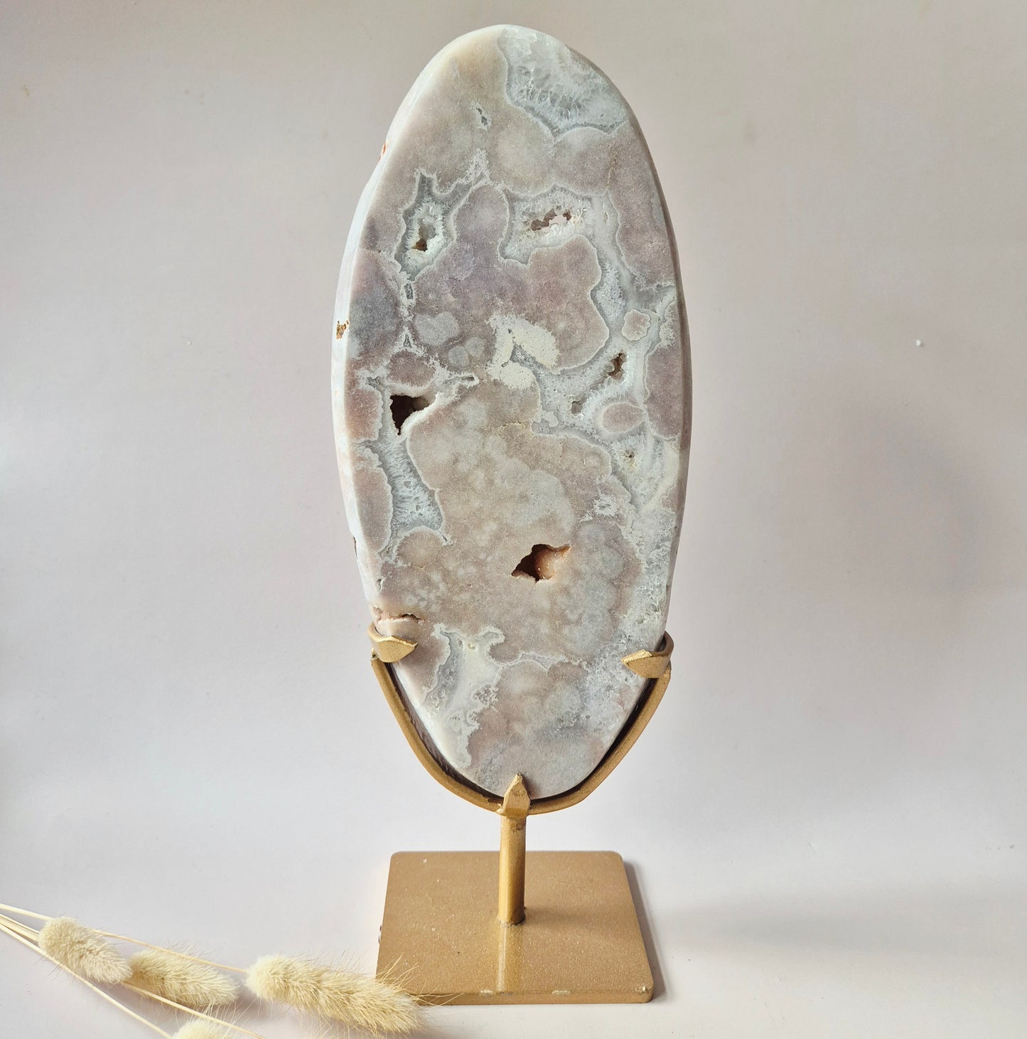 Roze Amethist Schijf op Standaard 2360g | XXL Druzy Crystal Decor & Edelsteen Display