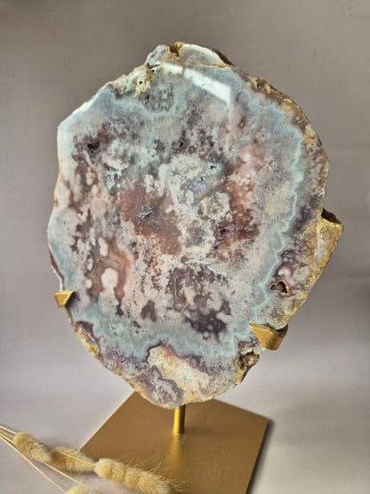 Roze Amethist Geode Schijf op Standaard 4530g | XXL Druzy Crystal Decor & Edelsteen Display
