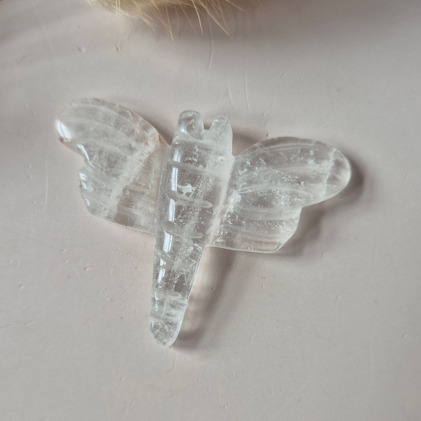 Bergkristal  Libelle 5 cm – crystal carving in diverse steensoorten Edelsteen