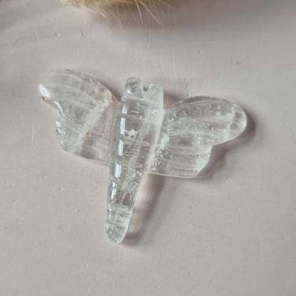 Bergkristal  Libelle 5 cm – crystal carving in diverse steensoorten Edelsteen