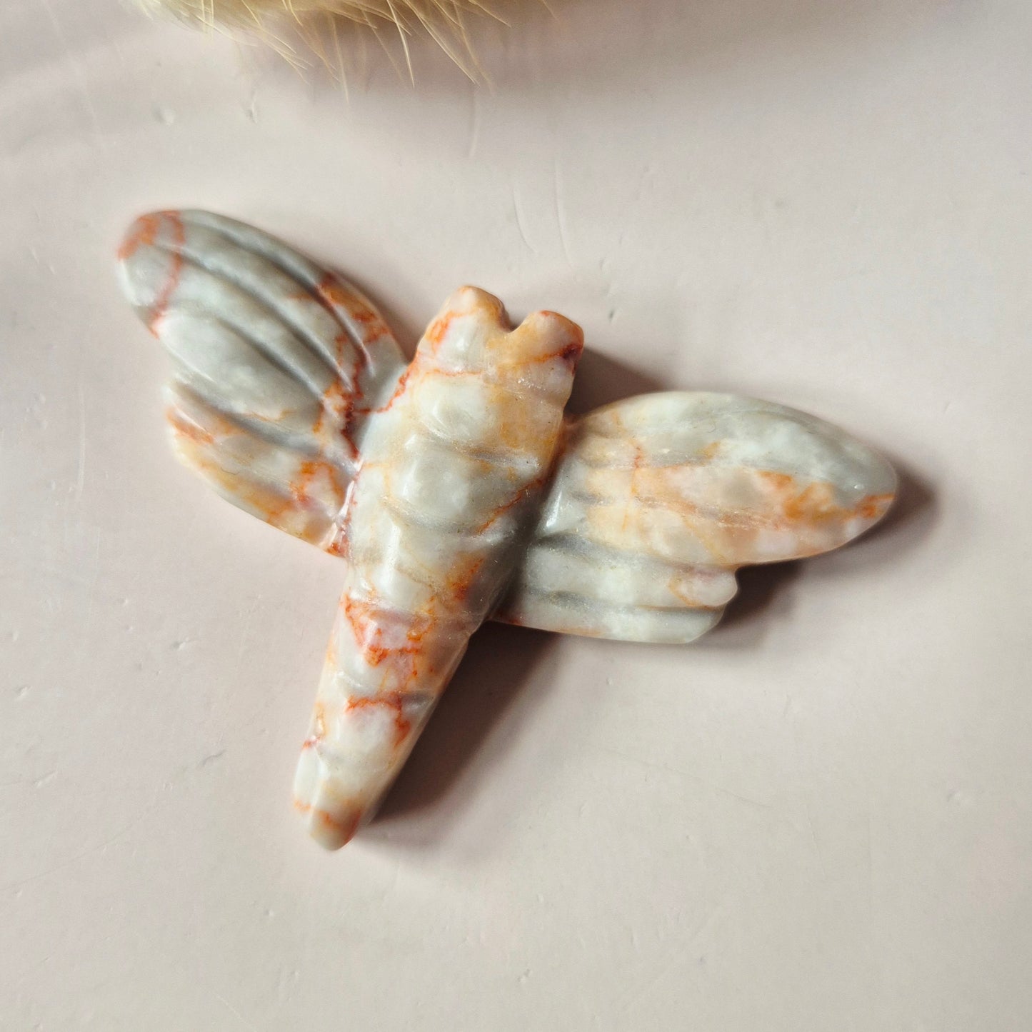 Edelstein Schmetterling 6x5 cm – Roter Netzstein