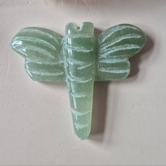 Groene Aventurijn Libelle 5 cm – crystal carving in diverse steensoorten Edelsteen