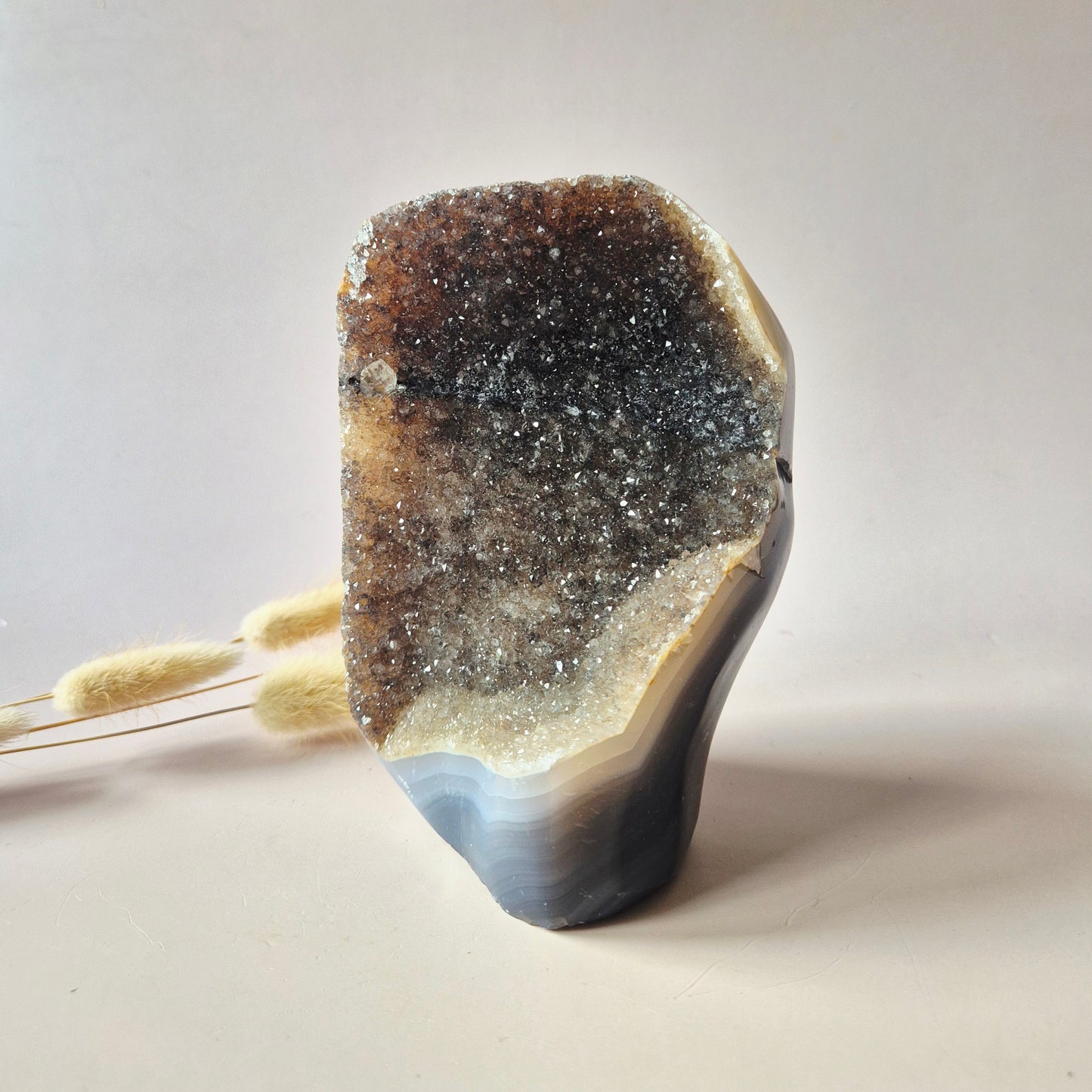 Druzy Agaat Uruguay 1001g | Natuurlijke Geode met Kristallen