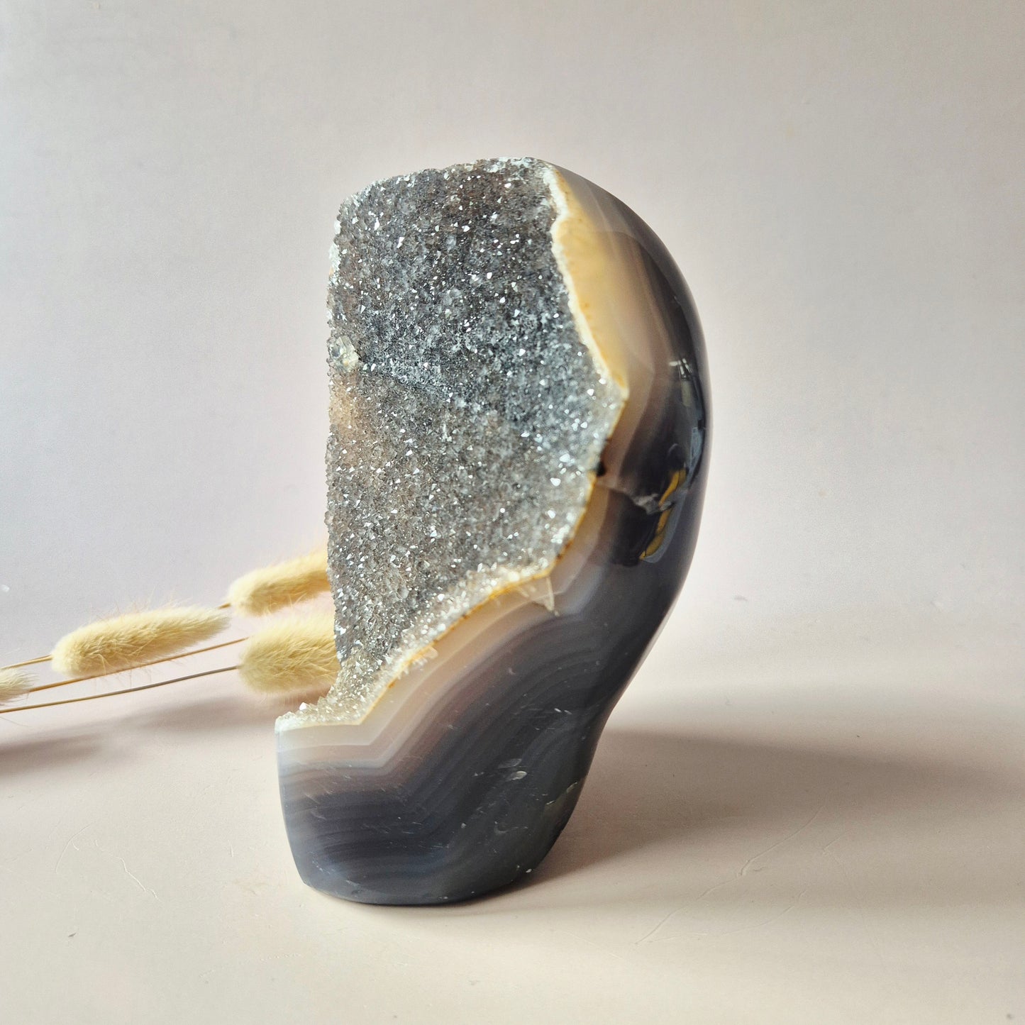 Druzy Agaat Uruguay 1001g | Natuurlijke Geode met Kristallen