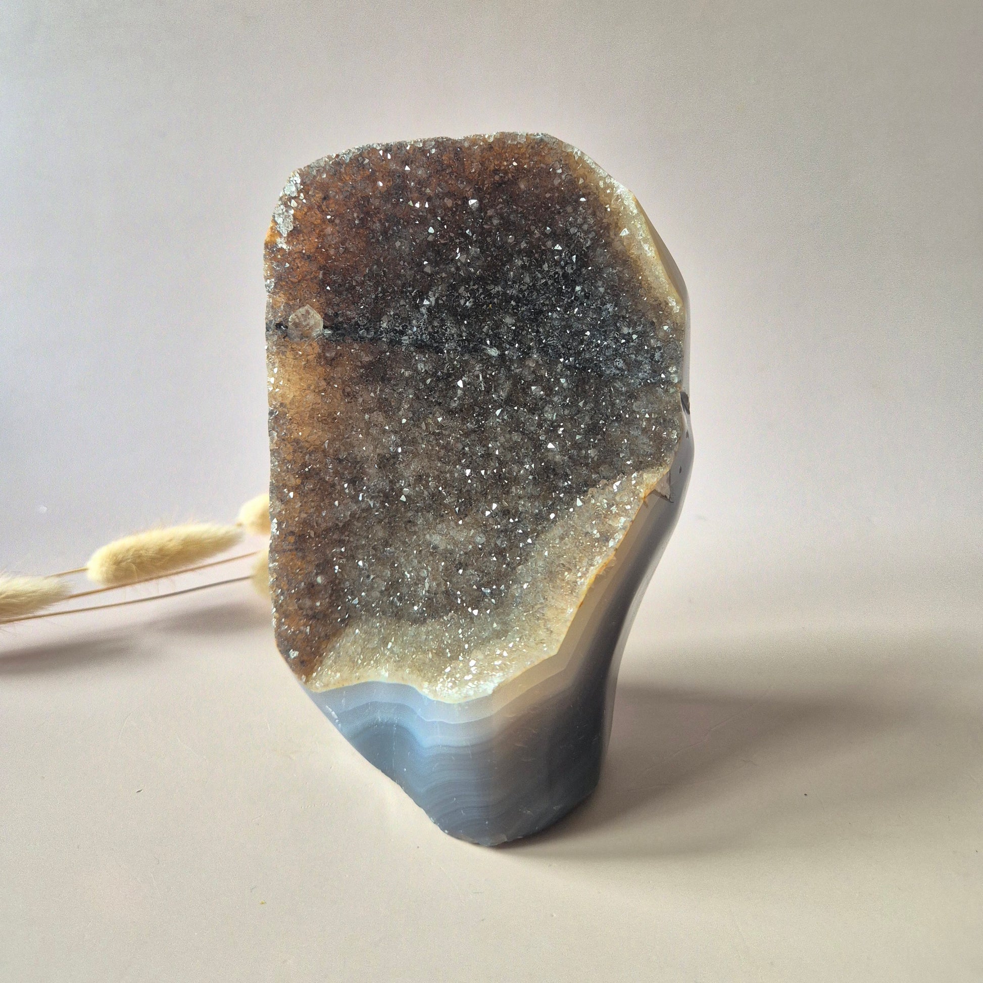 Druzy Agaat Uruguay 1001g | Natuurlijke Geode met Kristallen