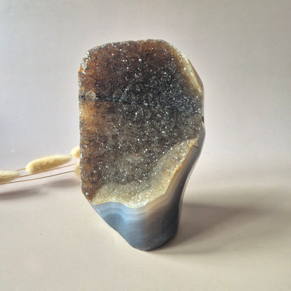 Druzy Agaat Uruguay 1001g | Natuurlijke Geode met Kristallen