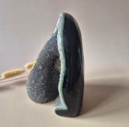 Gratis verzending! Druzy Agaat Uruguay 884g | Natuurlijke Geode met Kristallen