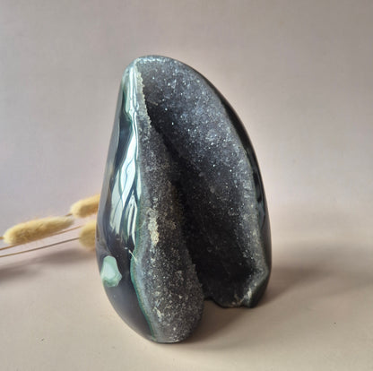 Druzy Agaat Uruguay 884g | Natuurlijke Geode met Kristallen