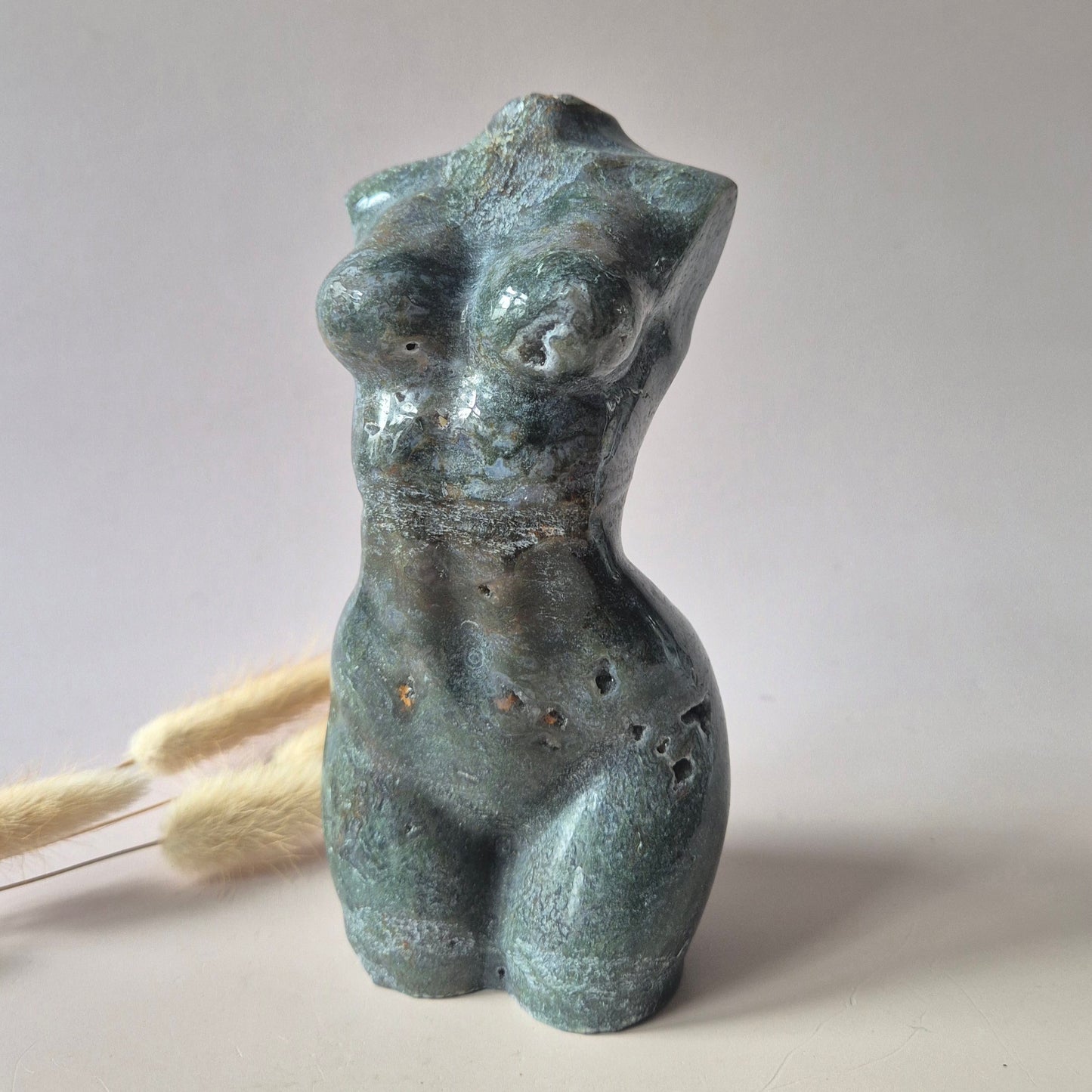 Edelsteinbüste einer Frau (8 cm) - Rosenquarz