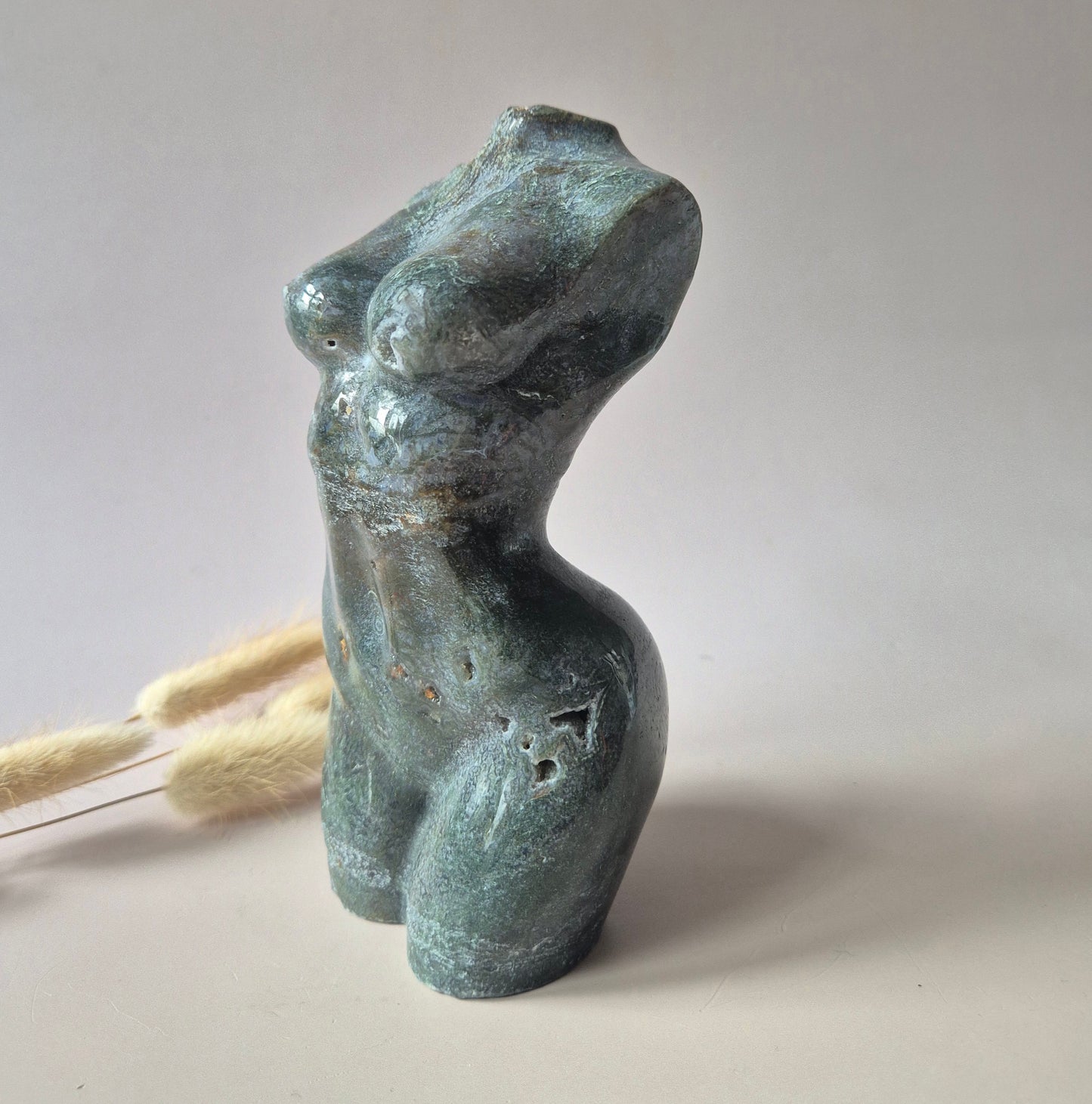 Edelsteinbüste einer Frau (8 cm) - Rosenquarz